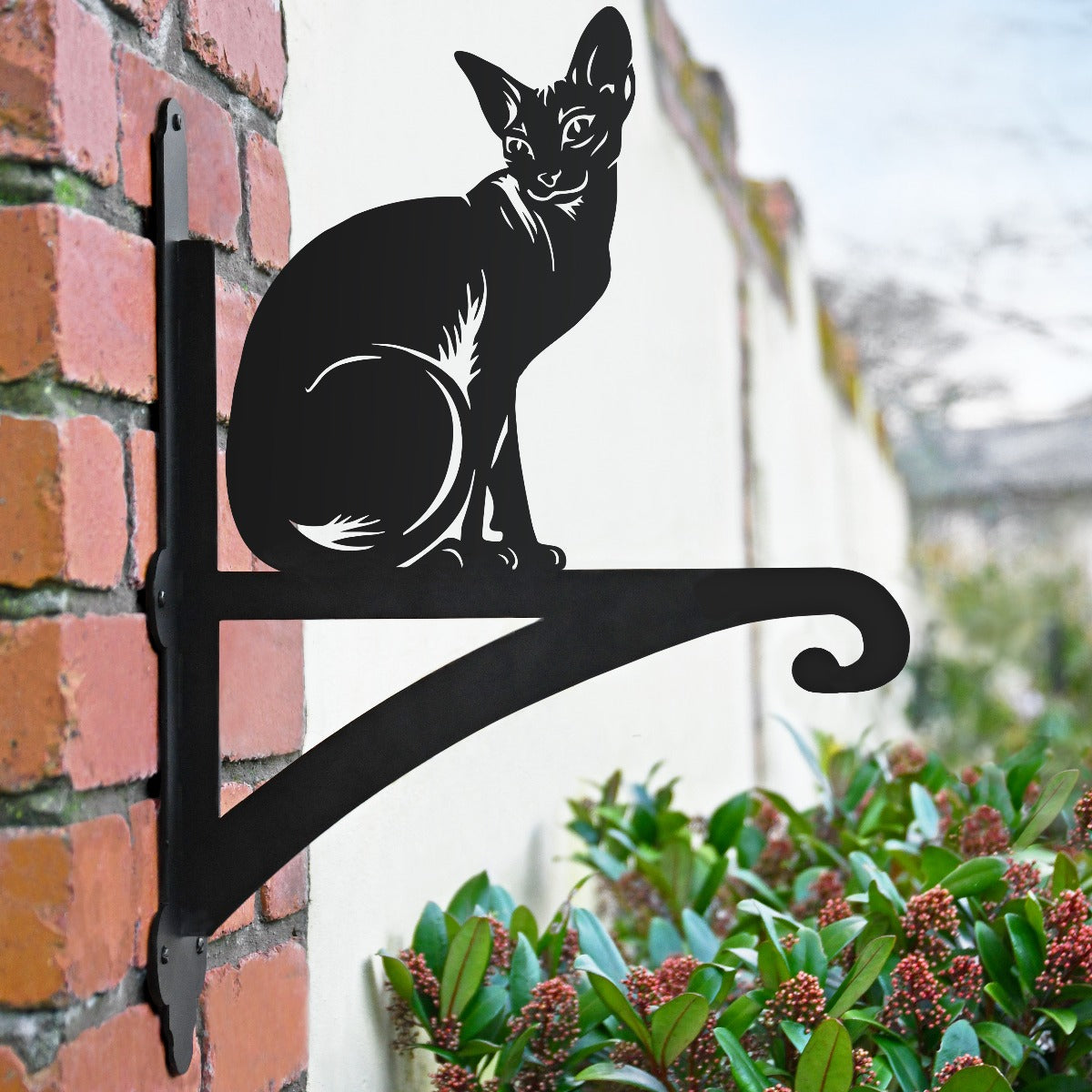 "Sphynx Cat" Garden Hanging Basket Bracket