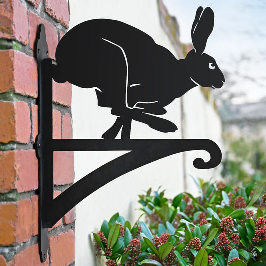 "Running Hare" Garden Hanging Basket Bracket In Situ