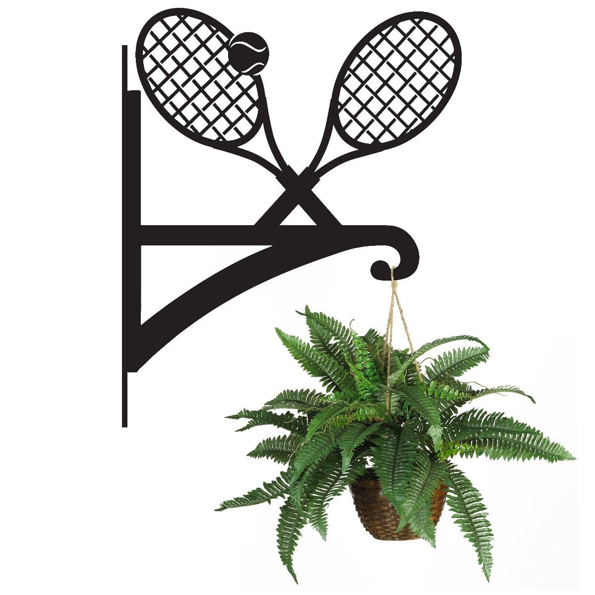 "Tennis Racquet" Garden Hanging Basket Bracket With Planter