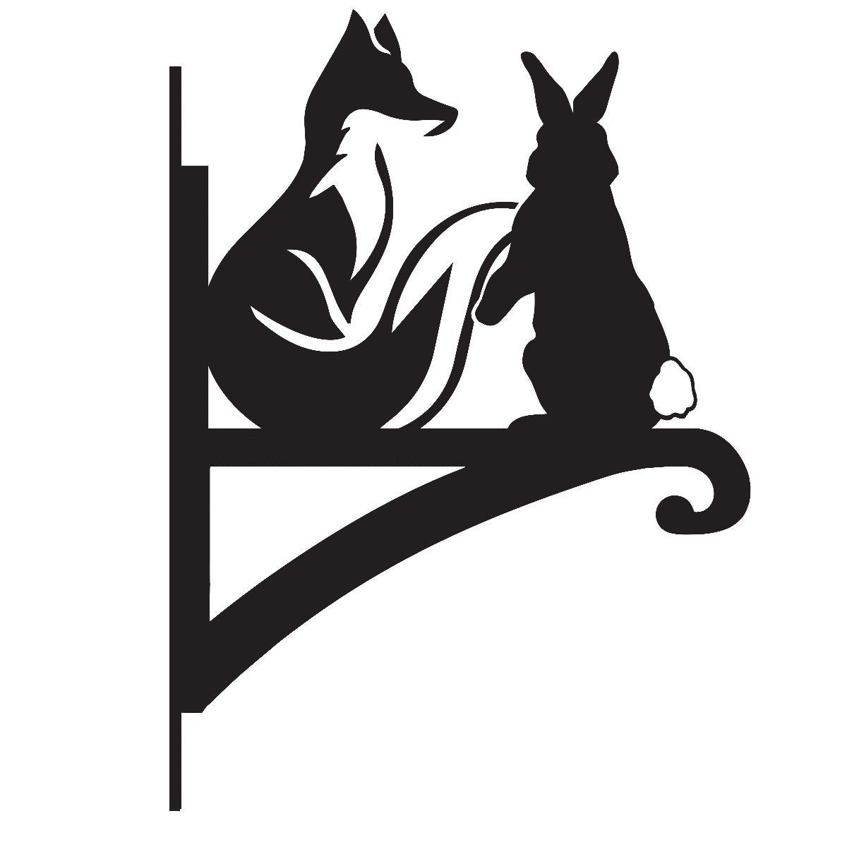 "Fox & Rabbit" Garden Hanging Basket Bracket