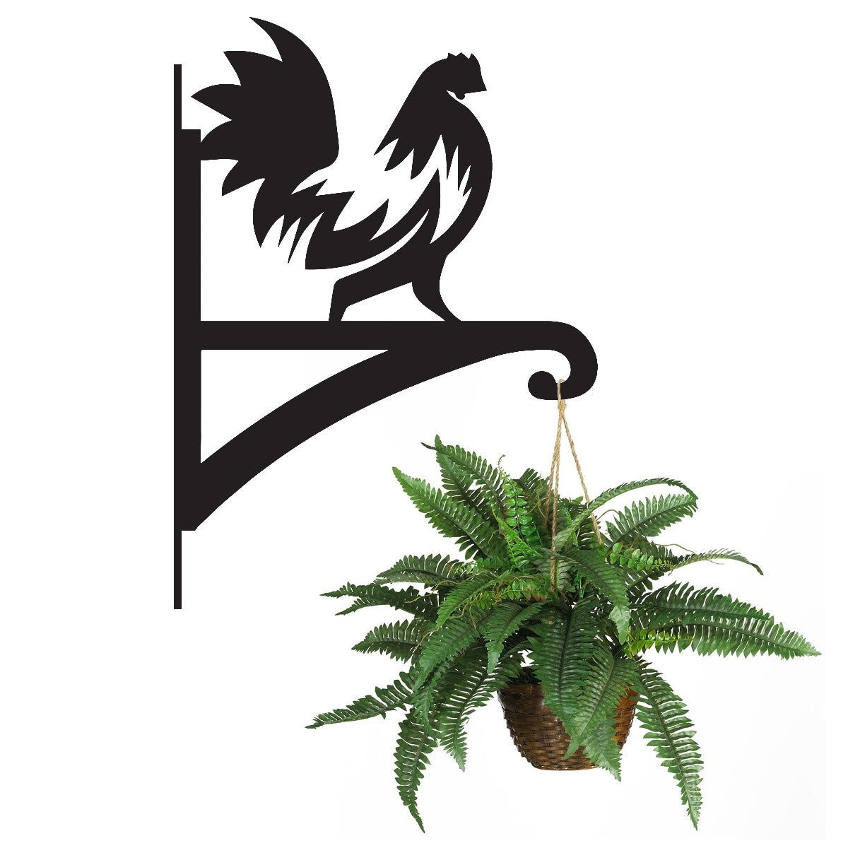 "Farm Yard Rooster" Garden Hanging Basket Bracket With Planter