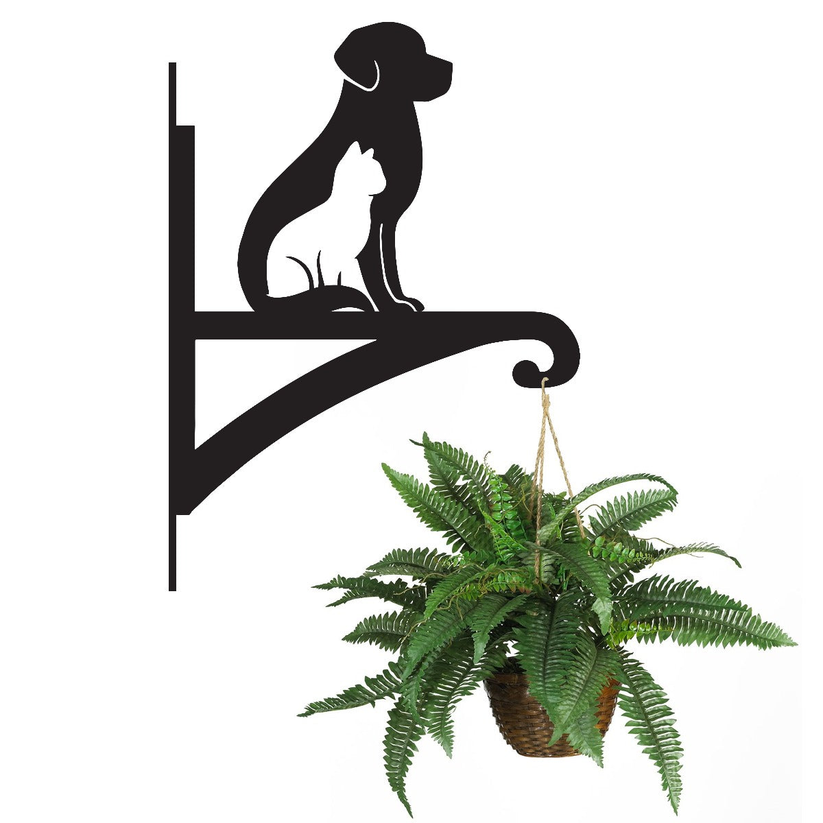 Cat & Dog Silhouette Hanging Basket Bracket