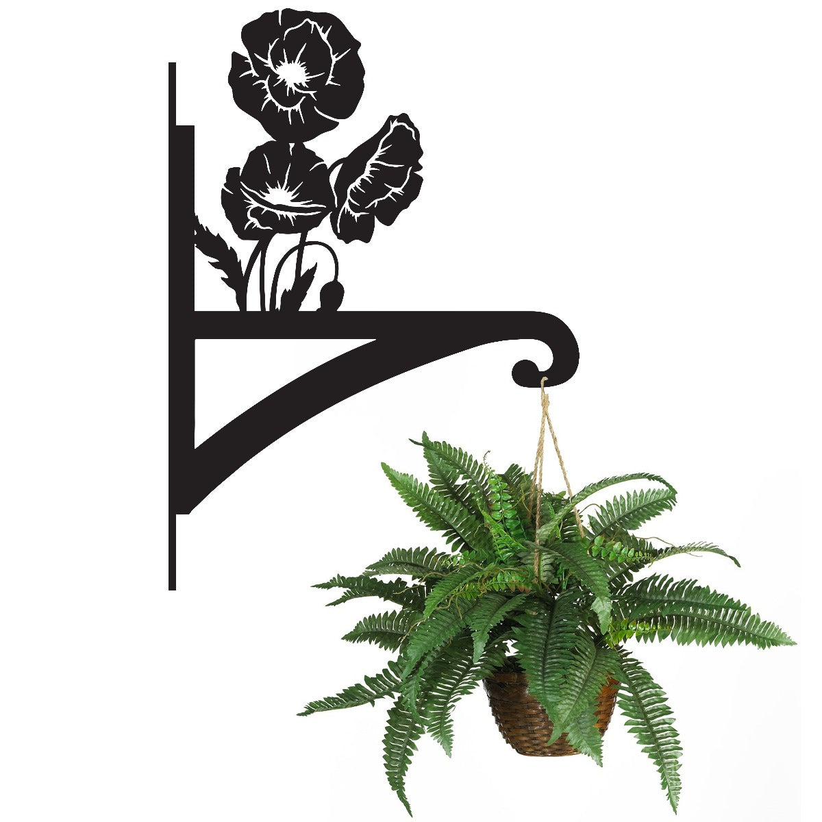 "Poppies" Garden Hanging Basket Bracket
