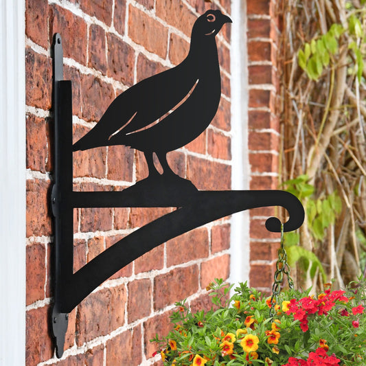 "Grouse" Garden Hanging Basket Bracket On Brick Wall