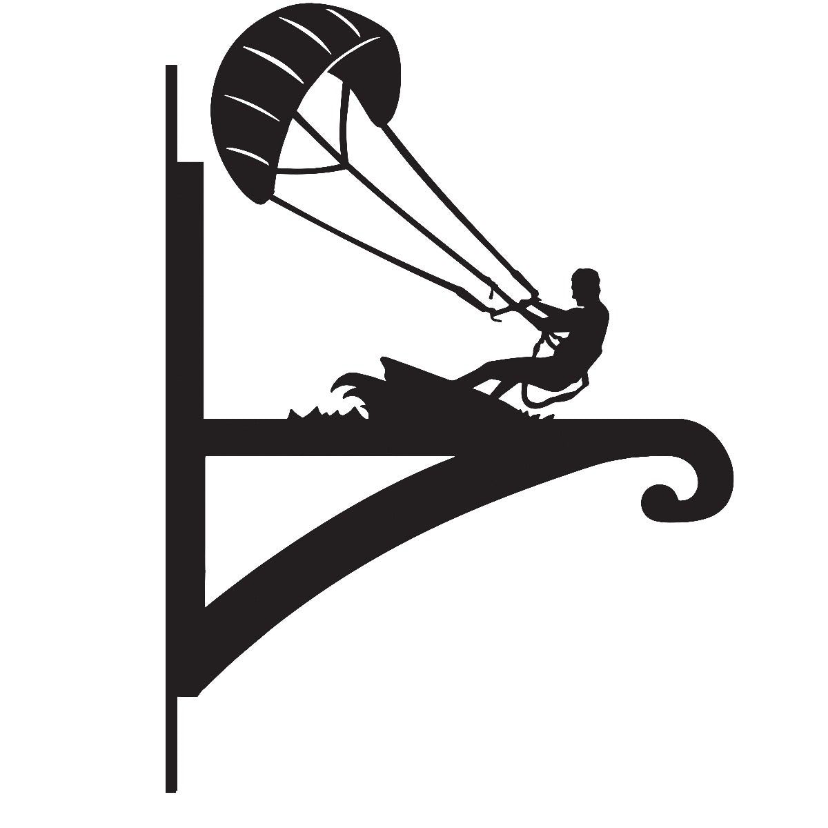 "Kite Surfer" Garden Hanging Basket Bracket