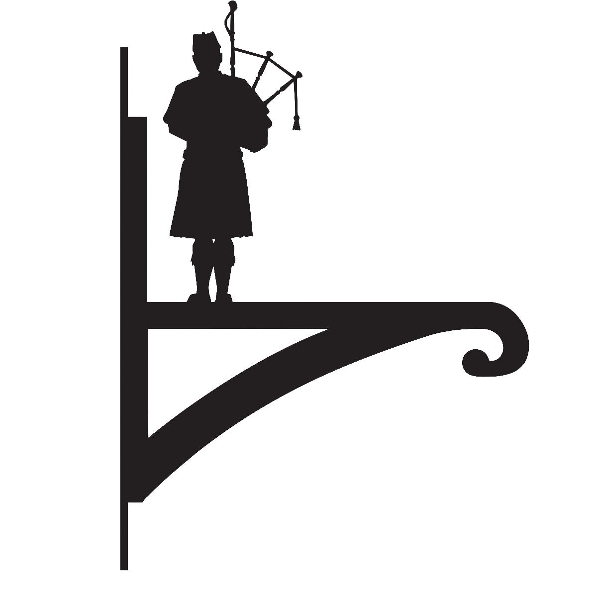 "Scottish Bagpiper" Garden Hanging Basket Bracket
