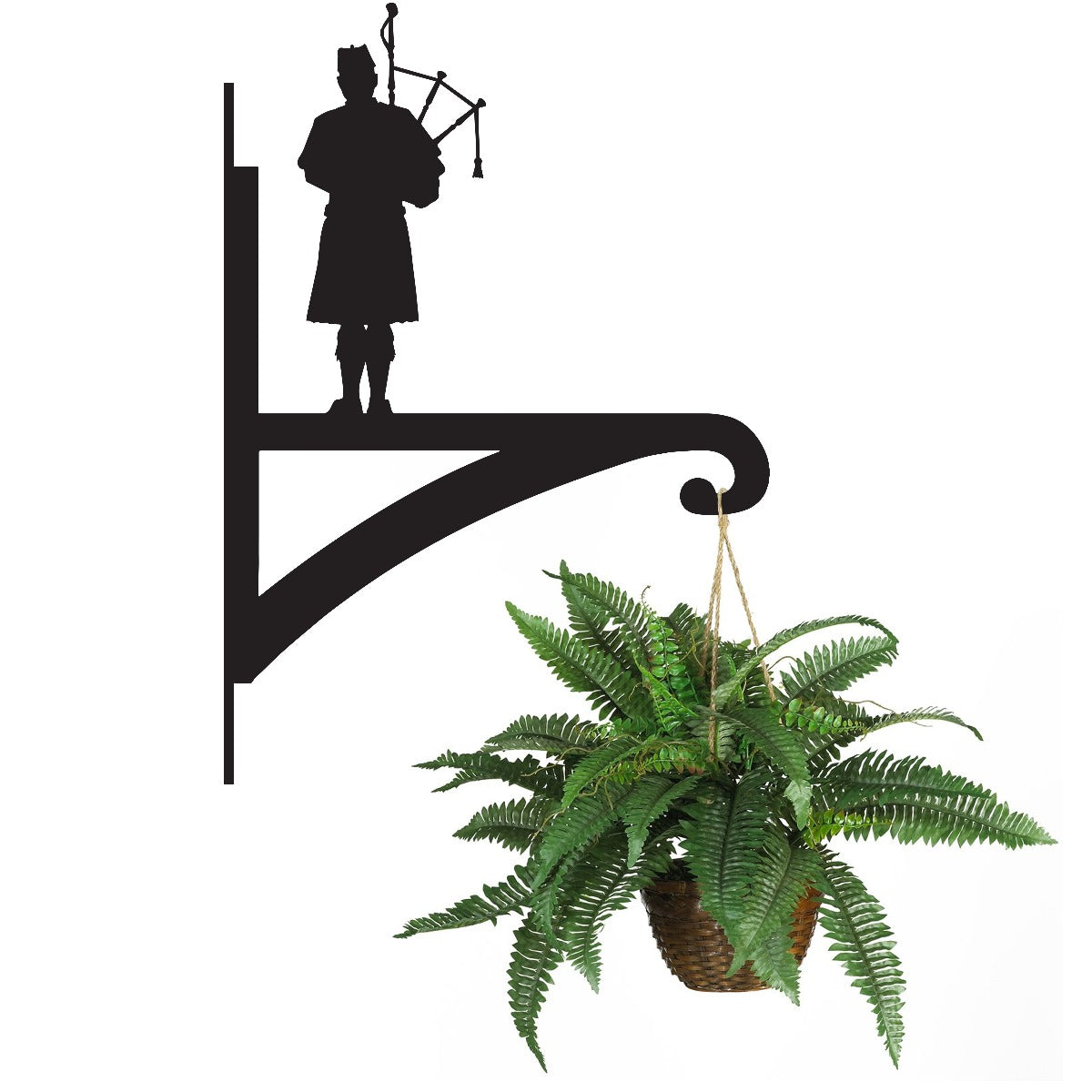 "Scottish Bagpiper" Garden Hanging Basket Bracket