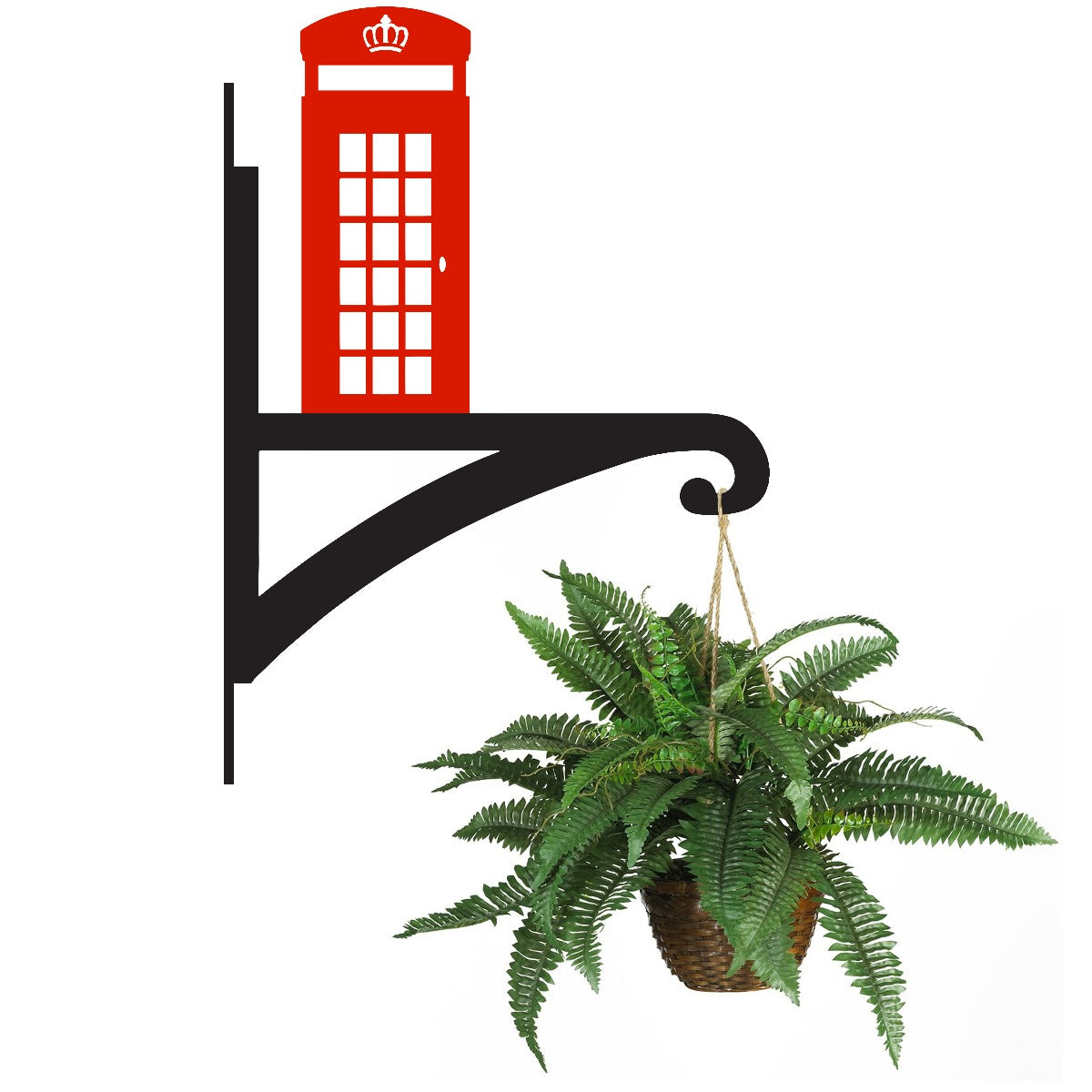 "Red Telephone Box" Garden Hanging Basket Bracket