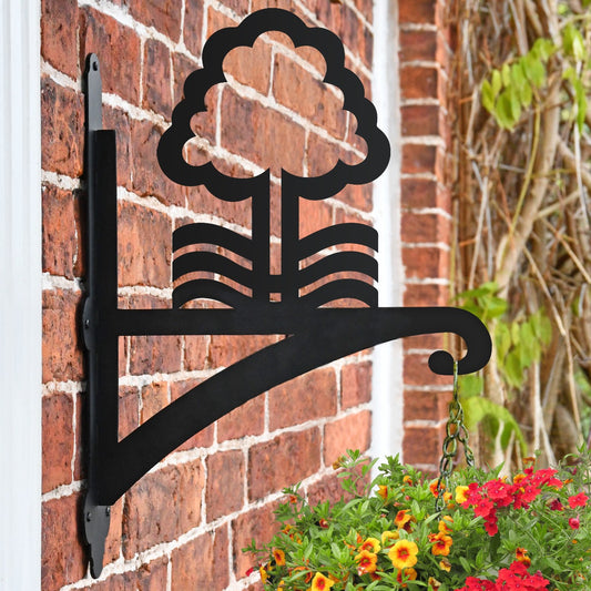 "Nottingham Tree" Garden Hanging Basket Bracket On Brick Wall