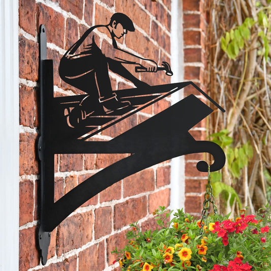 "Roofer" Garden Hanging Basket Bracket On Brick Wall