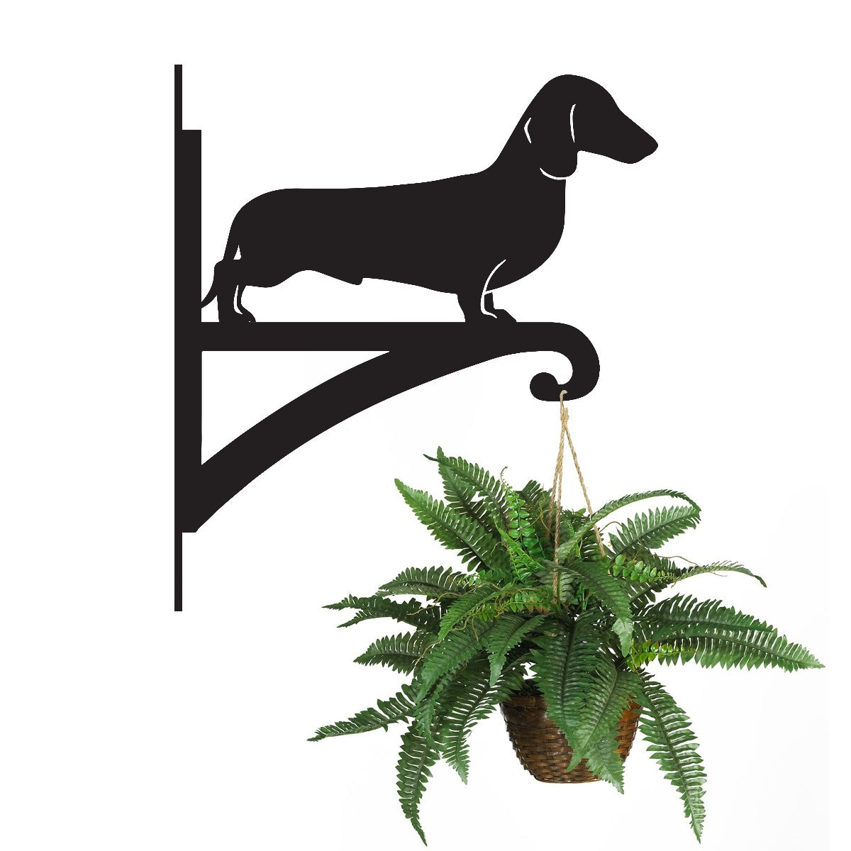 "Dachshund" Dog Garden Hanging Basket Bracket With Planter