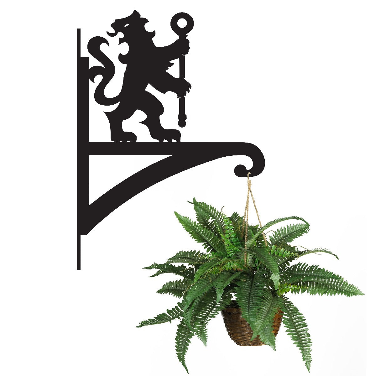 "Lion & Staff" Garden Hanging Basket Bracket