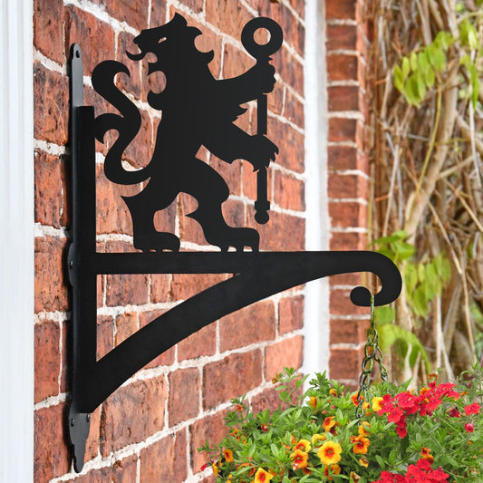 "Lion & Staff" Garden Hanging Basket Bracket