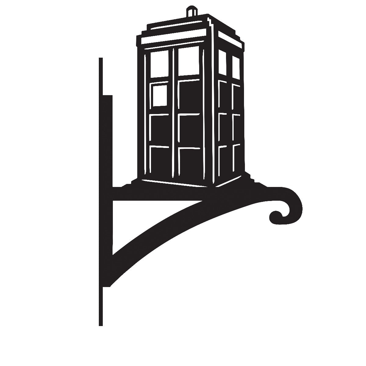 "Tardis" Garden Hanging Basket Bracket
