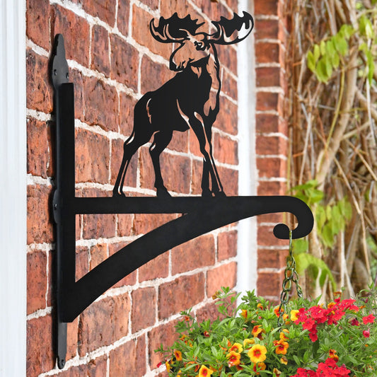 "Moose" Garden Hanging Basket Bracket On Brick Wall