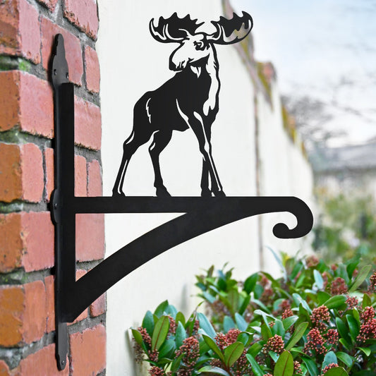 "Moose" Garden Hanging Basket Bracket Finished In Black