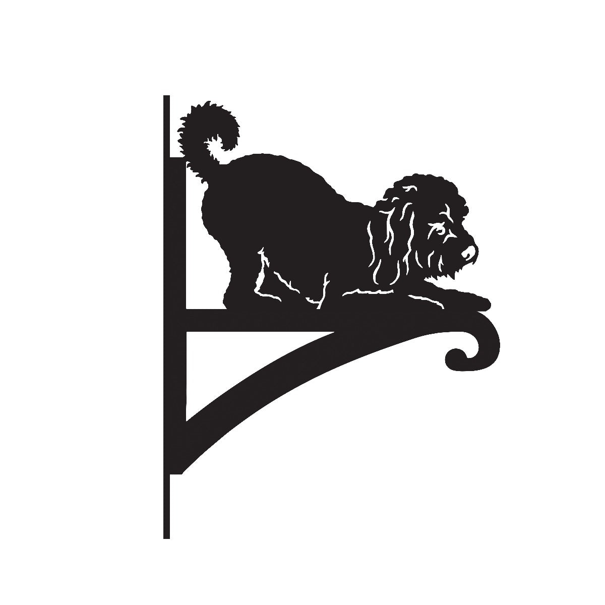 "Playful Cockapoo" Dog Garden Hanging Basket Bracket