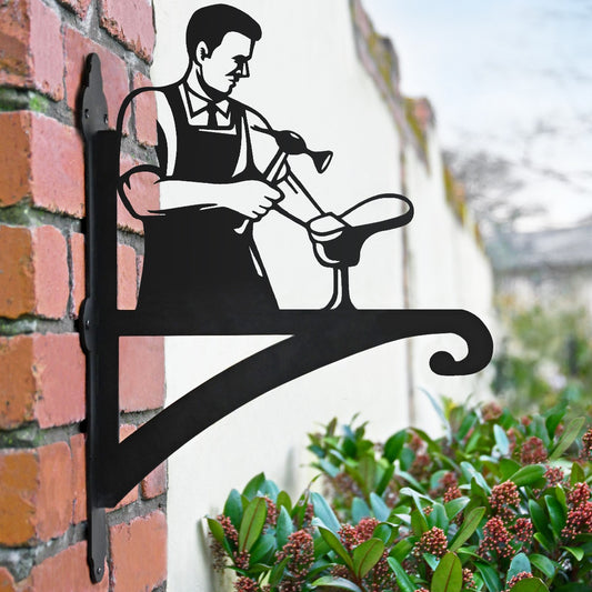 "Cobbler" Garden Hanging Basket Bracket In Black