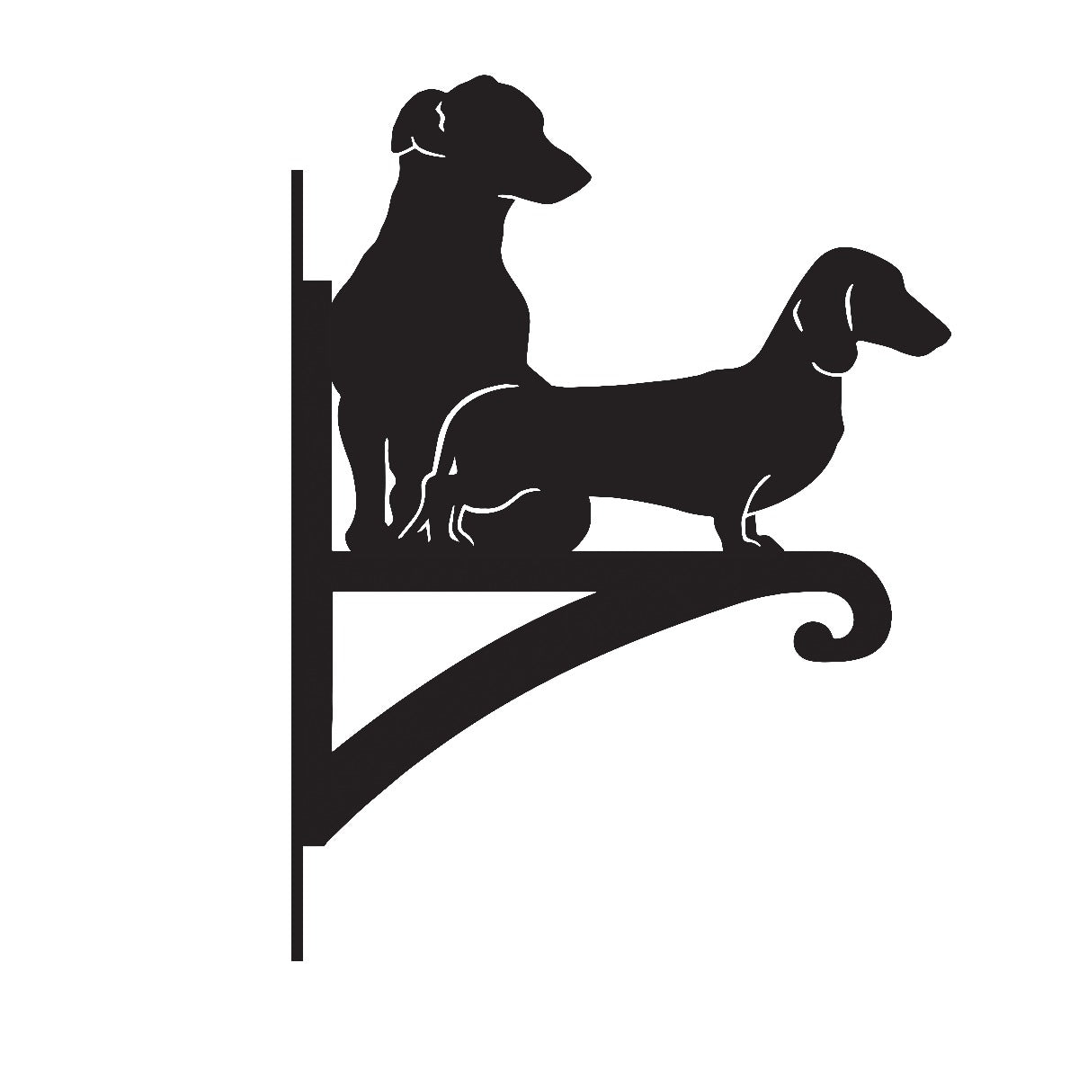 "Dachshund & Jack Russel" Garden Hanging Basket Bracket
