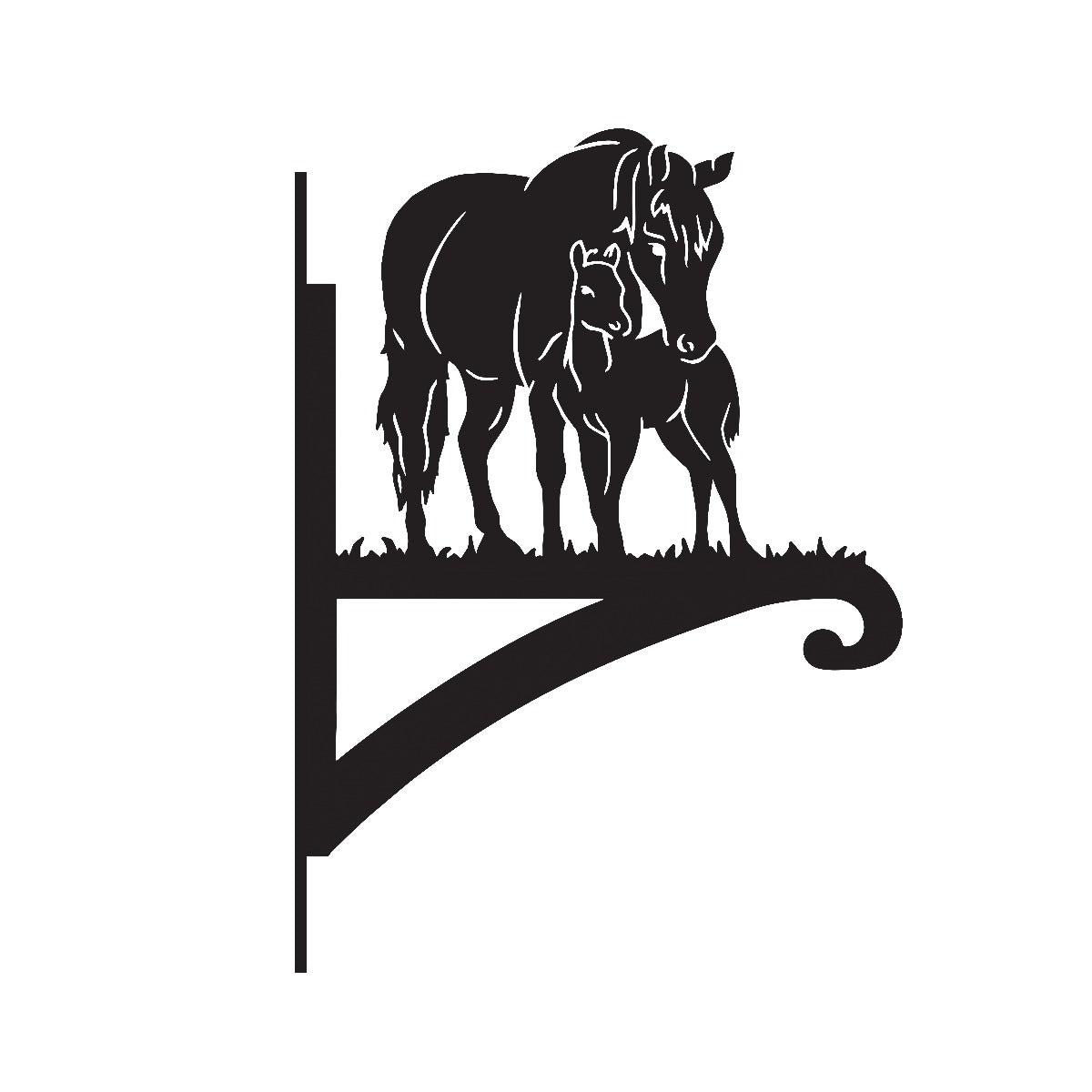 "Mare & Foal" Garden Hanging Basket Bracket