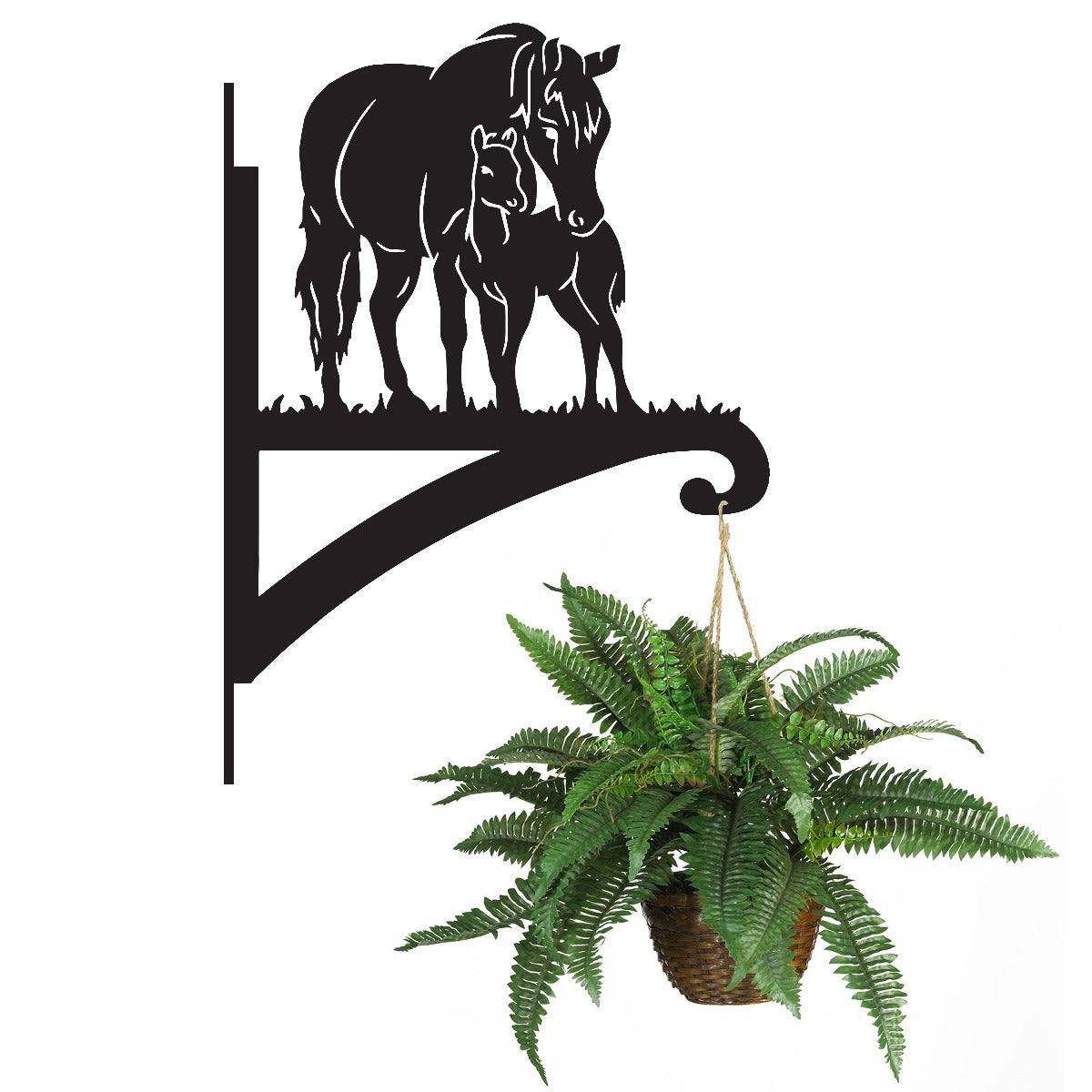 "Mare & Foal" Garden Hanging Basket Bracket