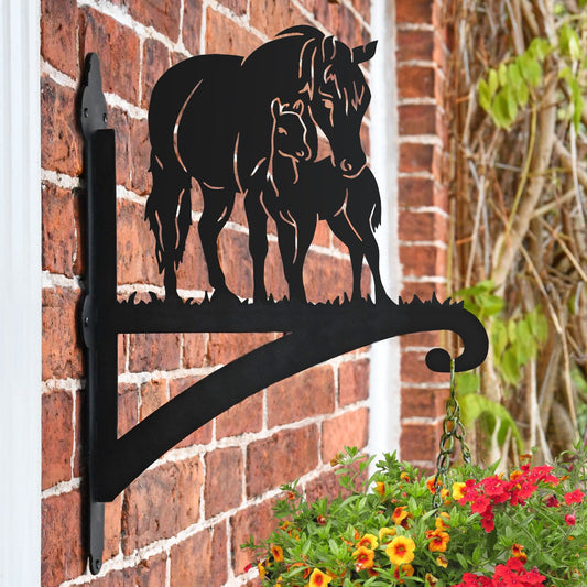 "Mare & Foal" Garden Hanging Basket Bracket