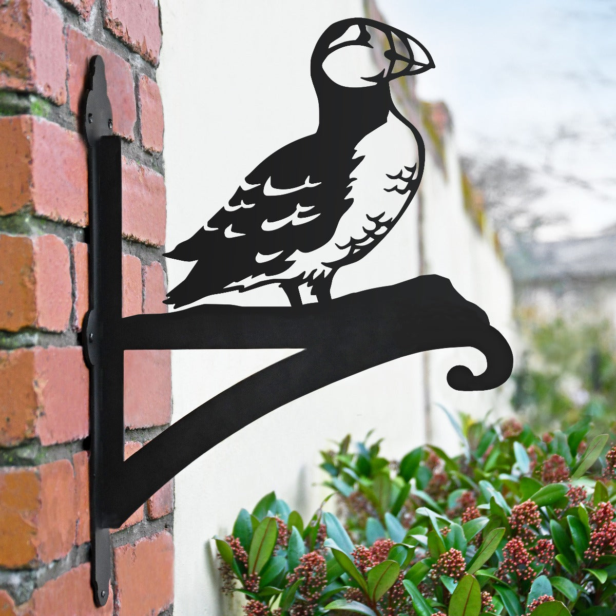 "Puffin" Garden Hanging Basket Bracket In Black