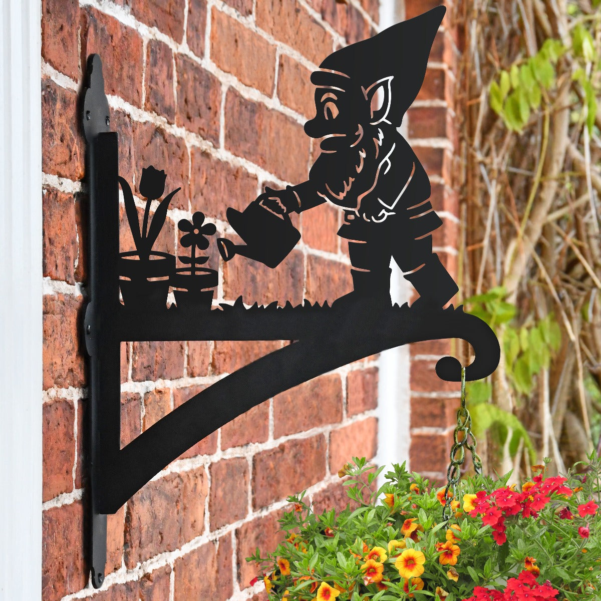 "Garden Gnome" Garden Hanging Basket Bracket