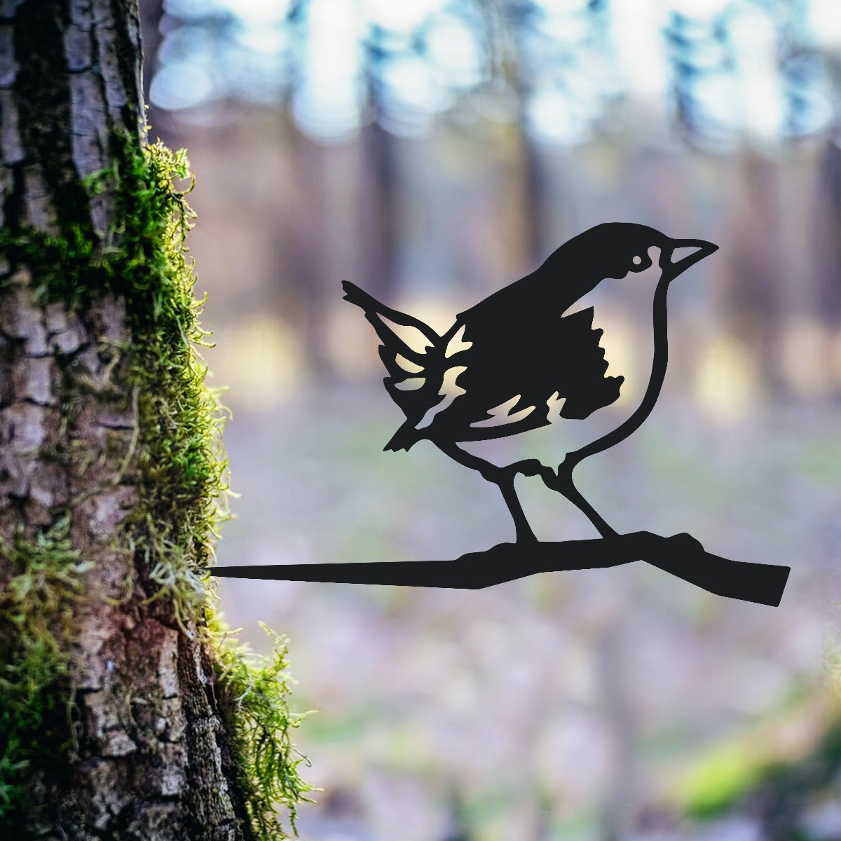 Wren Garden Sheet Steel Tree Spike In Black