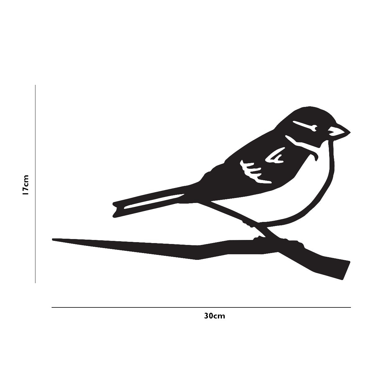 House Sparrow Garden Sheet Steel Tree Spike In Black