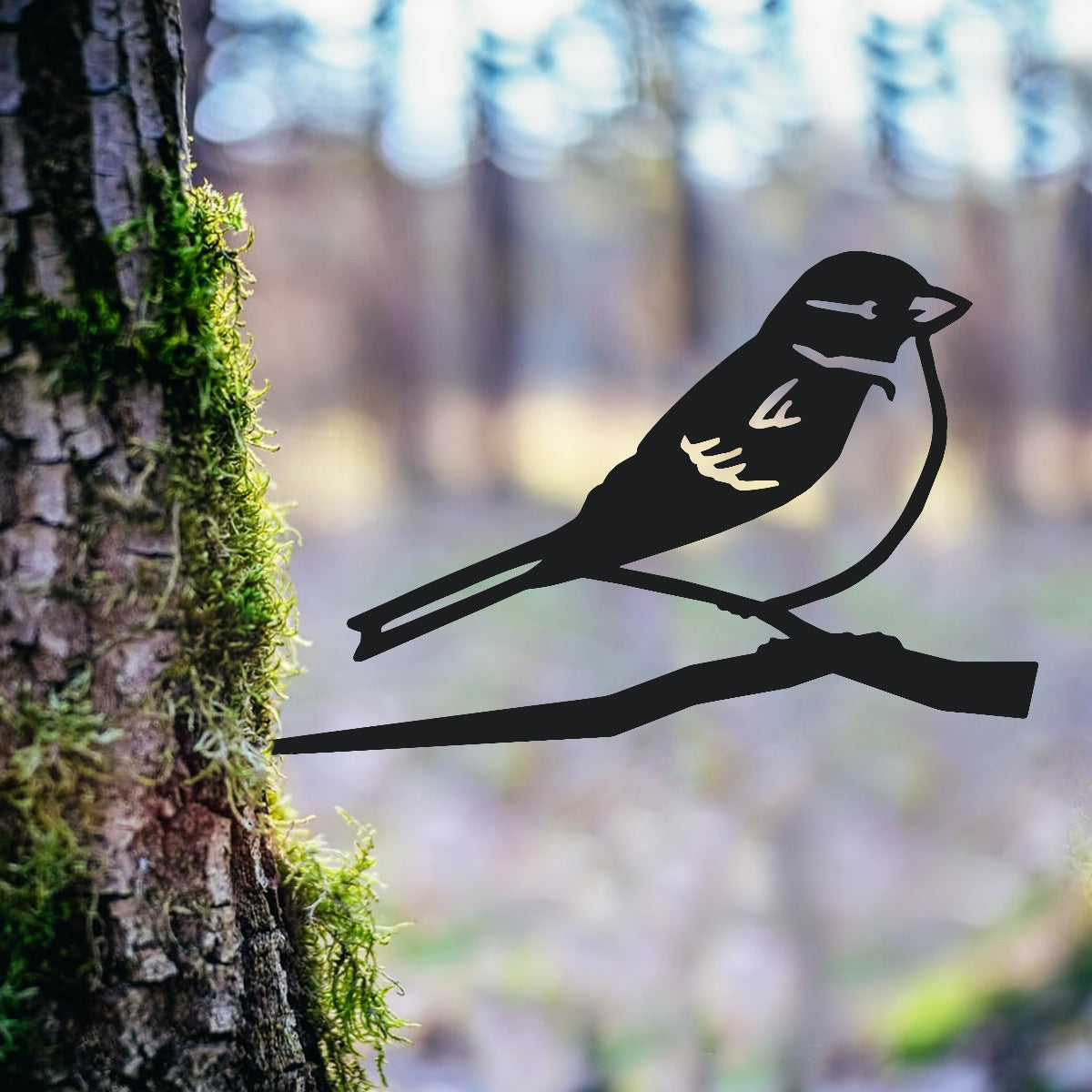 House Sparrow Garden Sheet Steel Tree Spike In Black