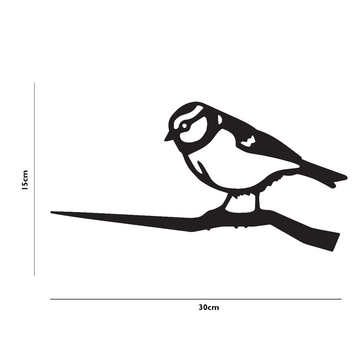 Blue Tit Garden Sheet Steel Tree Spike In Black