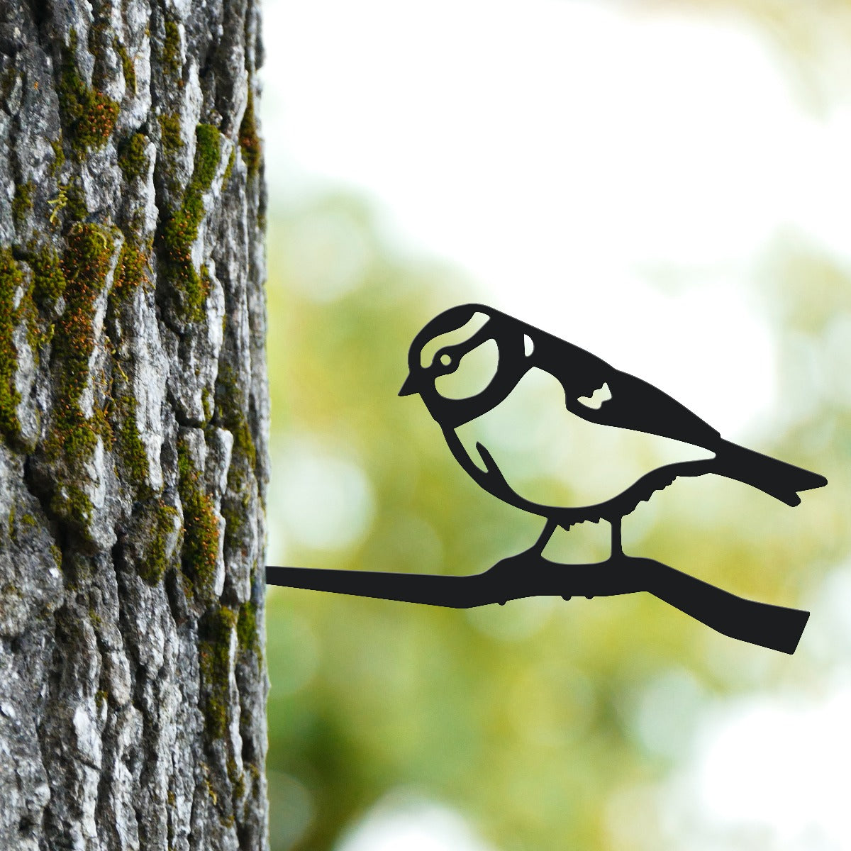 Blue Tit Garden Sheet Steel Tree Spike In Black