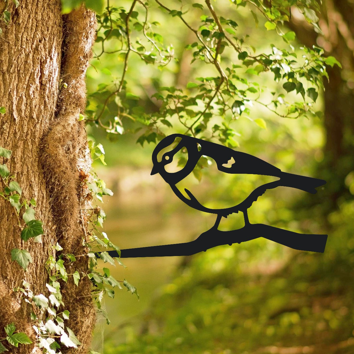 Blue Tit Garden Sheet Steel Tree Spike In Black