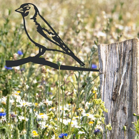 Goldfinch Garden Sheet Steel Tree Spike In Black