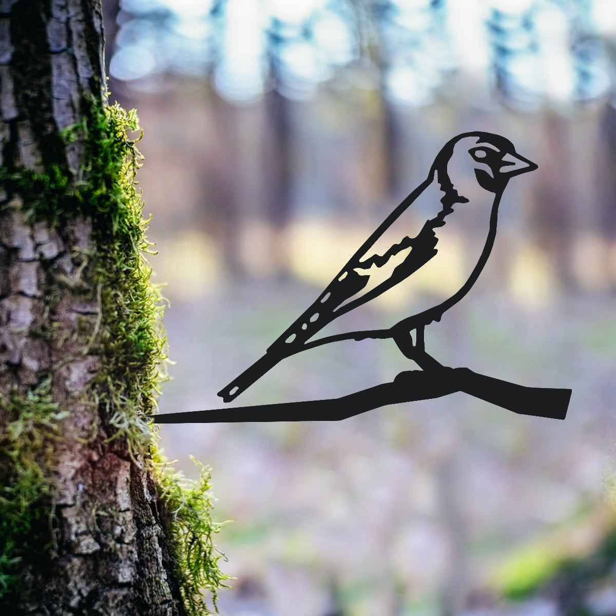 Goldfinch Garden Sheet Steel Tree Spike In Black