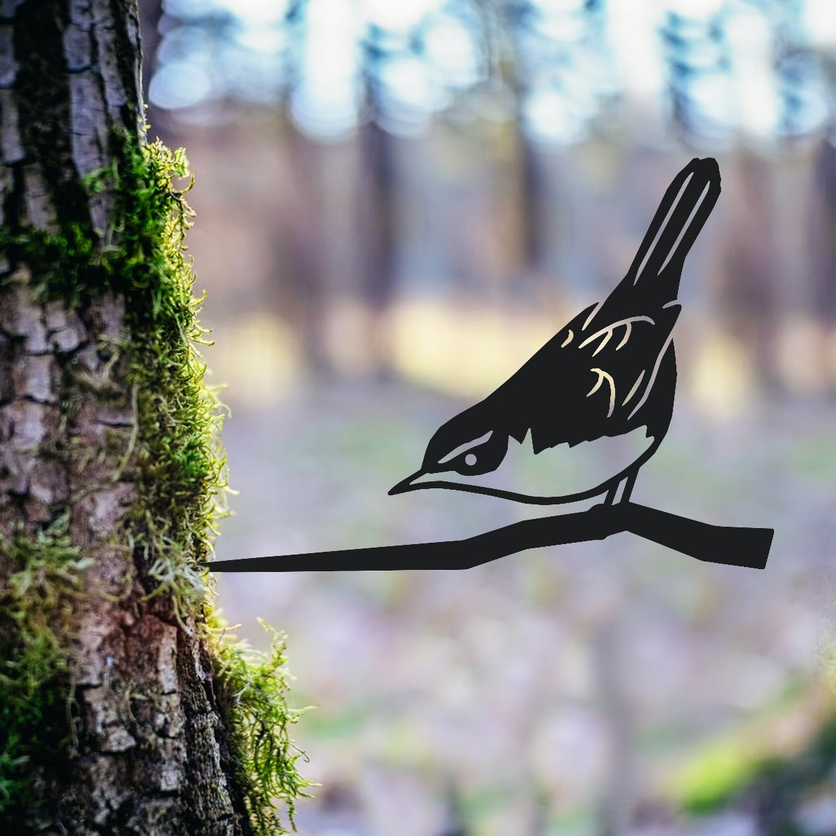 Cettis Warblere Garden Sheet Steel Tree Spike In Black