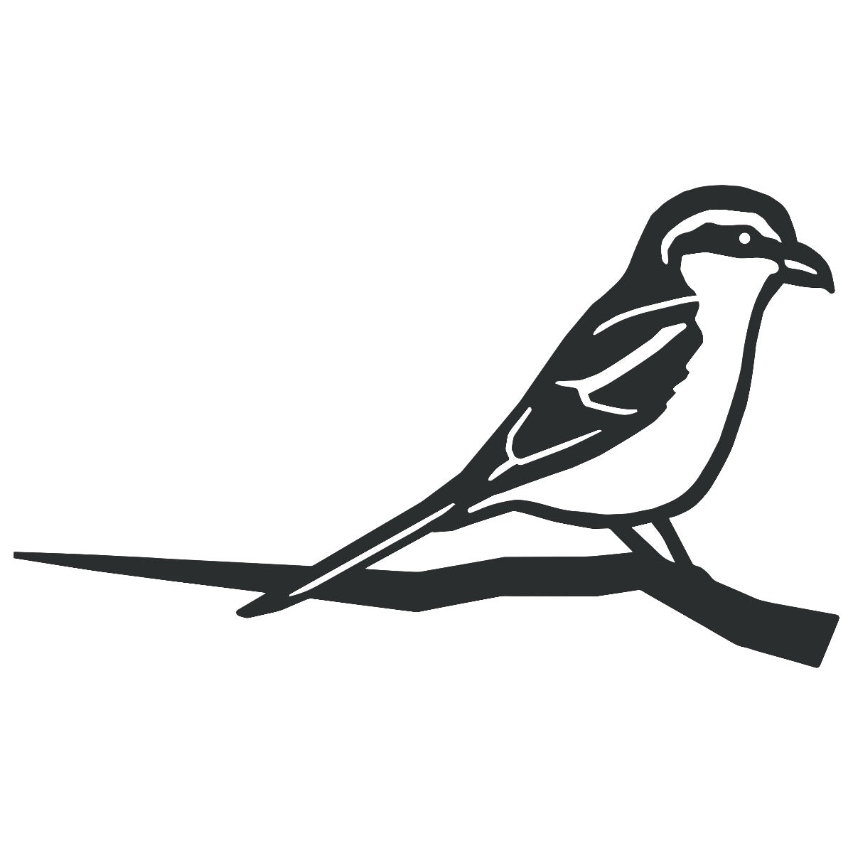 Great Grey Shrike Garden Sheet Steel Tree Spike In Black