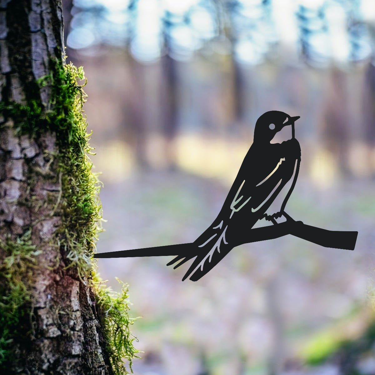 House Martin Garden Sheet Steel Tree Spike In Black