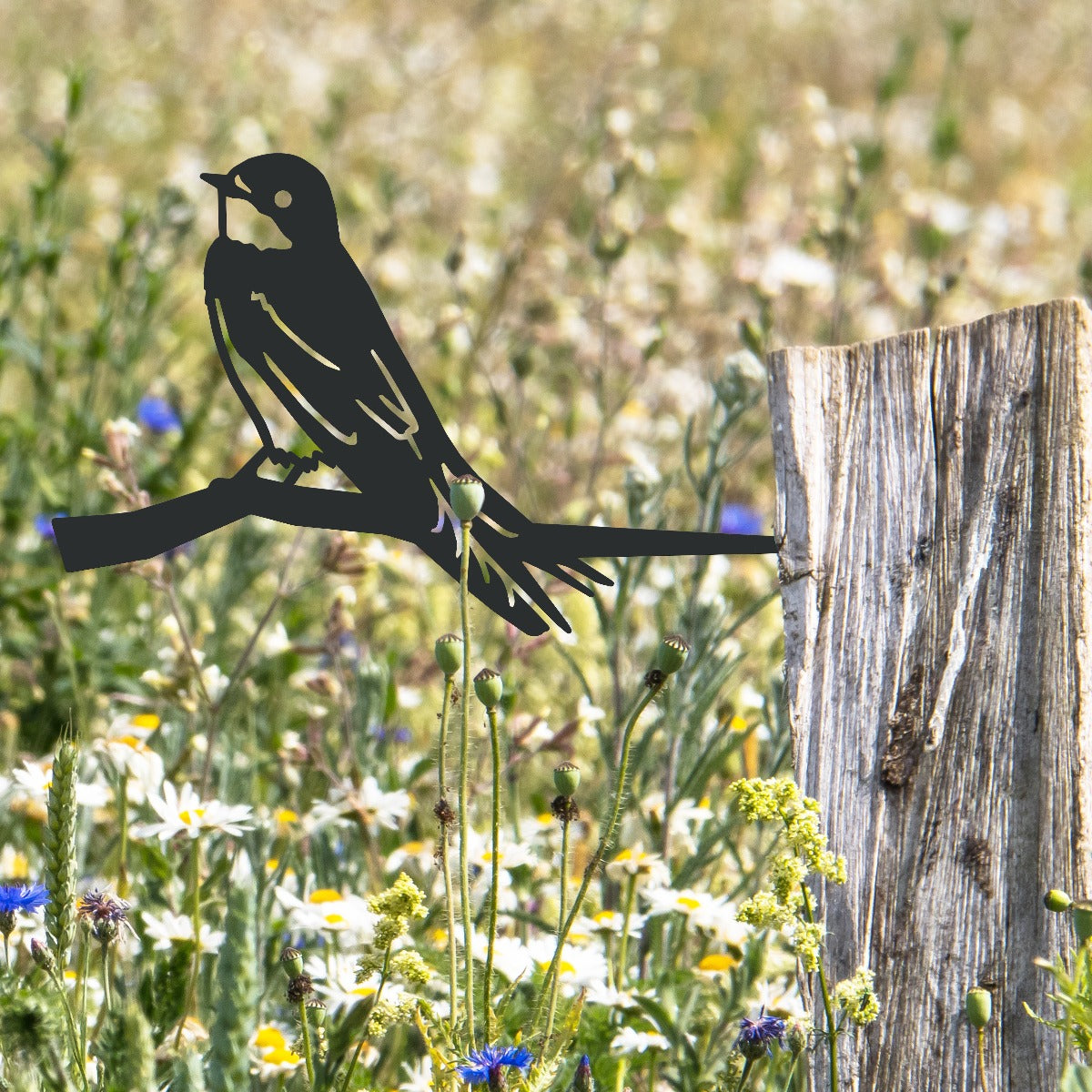 House Martin Garden Sheet Steel Tree Spike In Black
