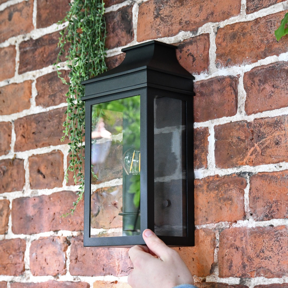 Black Simplistic Flush Wall Light