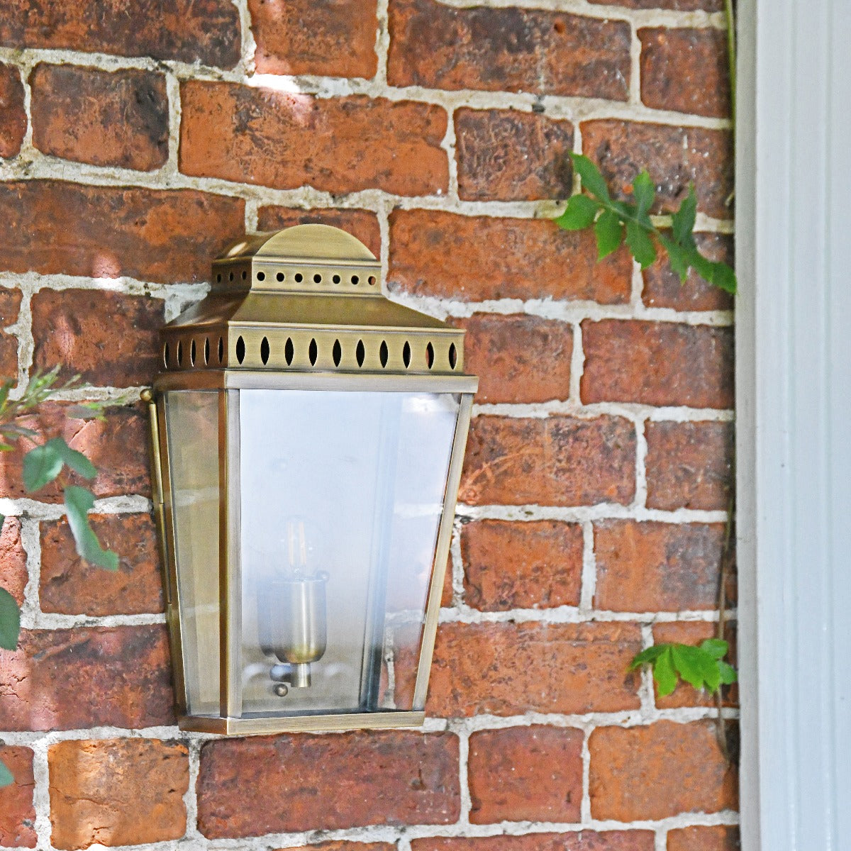 Antique Brass Flush Fitting Wall Lantern