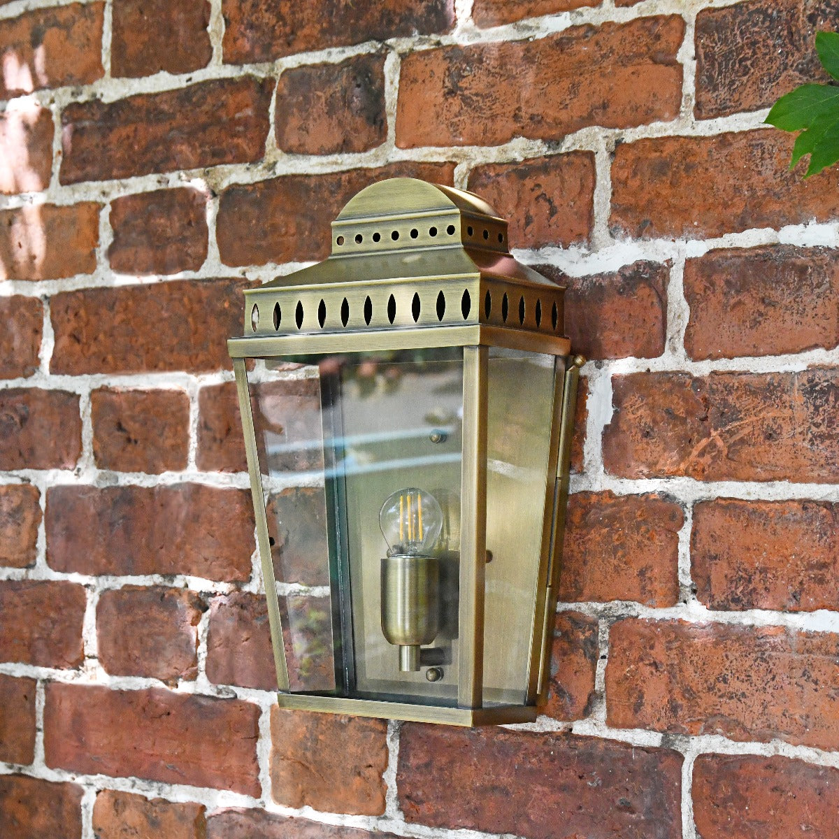 Antique Brass Flush Fitting Wall Lantern