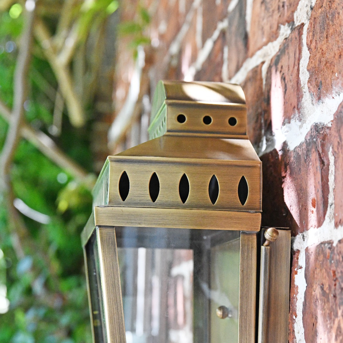 Antique Brass Flush Fitting Wall Lantern