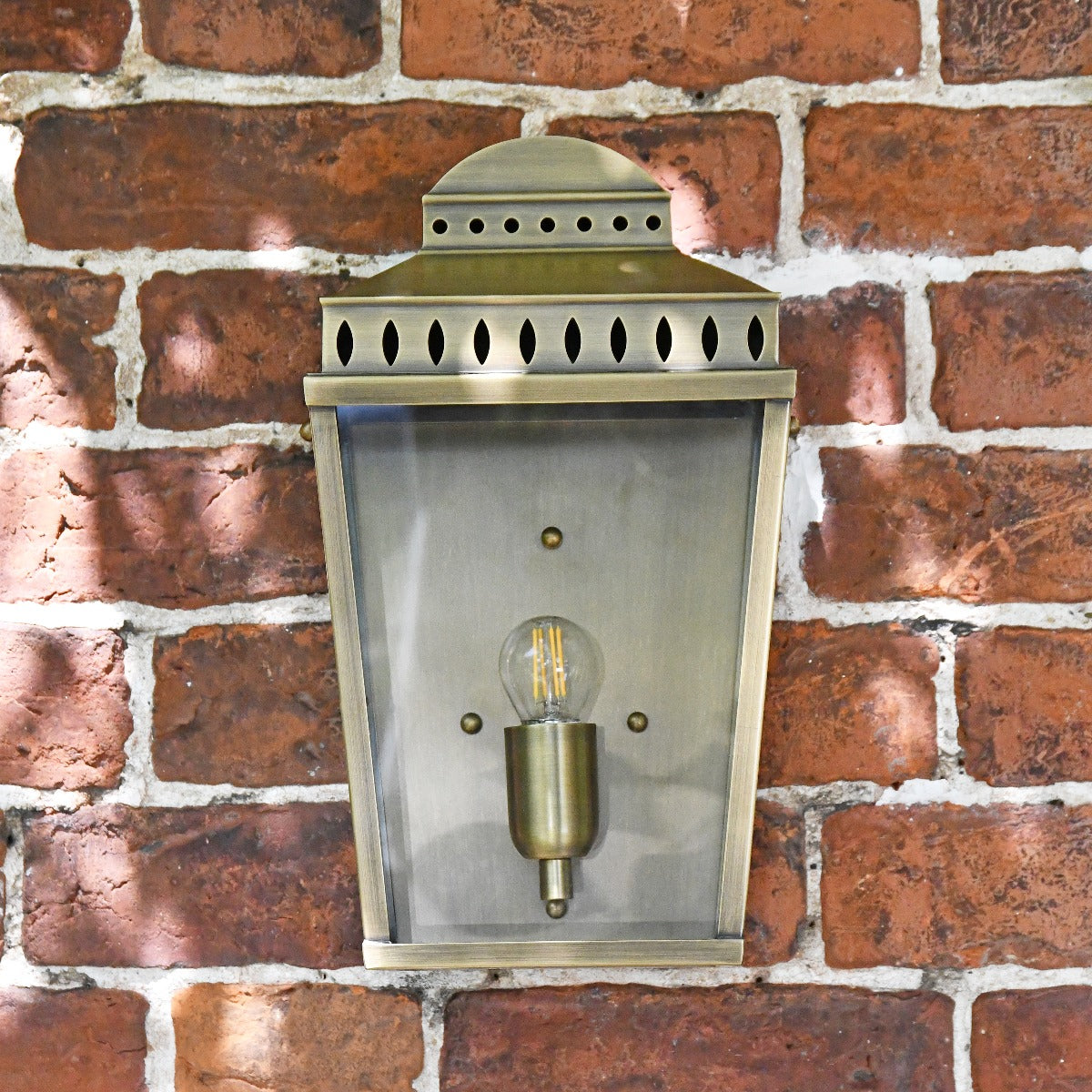 Antique Brass Flush Fitting Wall Lantern