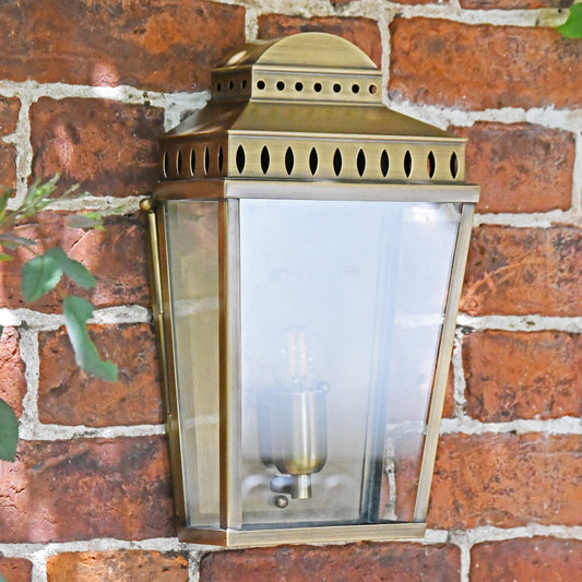 Antique Brass Flush Fitting Wall Lantern