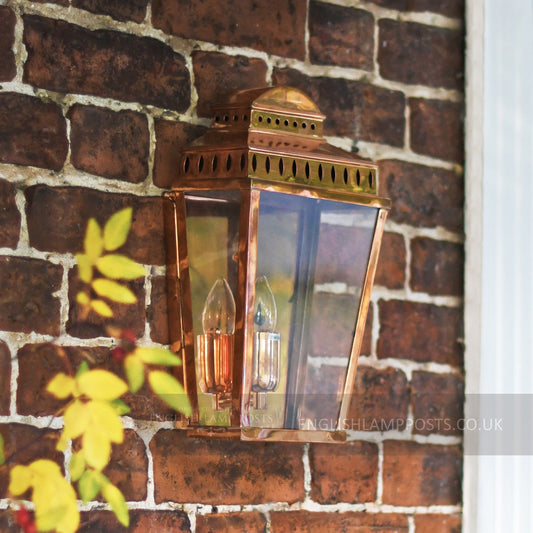 Polished Copper Georgian Manor Simplistic Brass Wall Light 