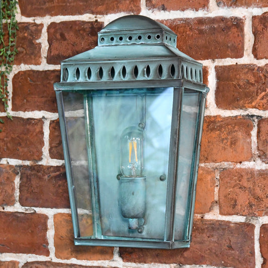 Verdigris Flush Fitting Wall Lantern