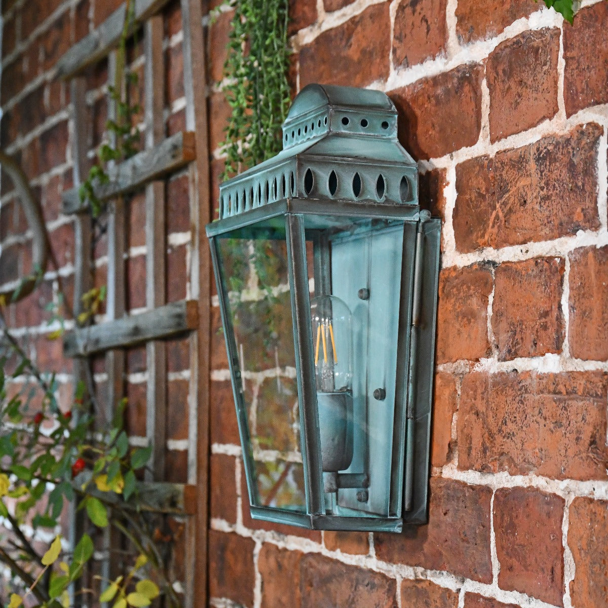 Antique Verdigris Flush Fitting Wall Lantern