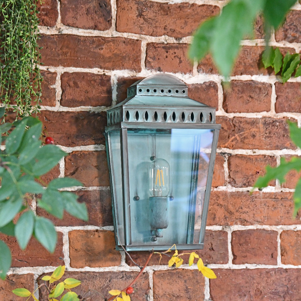 Verdigris Flush Fitting Wall Lantern